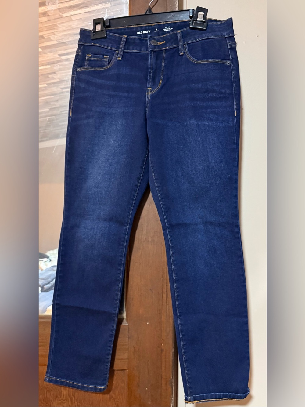Old Navy Mid-Rise Power Slim Straight Petite Jean